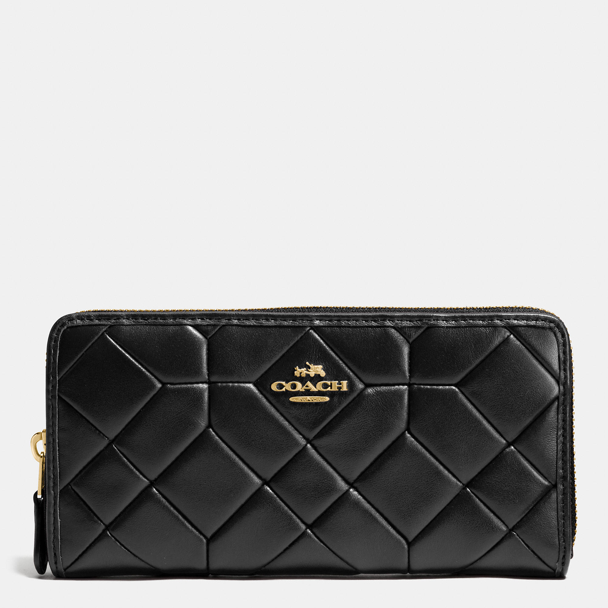 Coach Canyon Quilt Accordion Zip Wallet In Calf Leather | Coach Outlet Canada